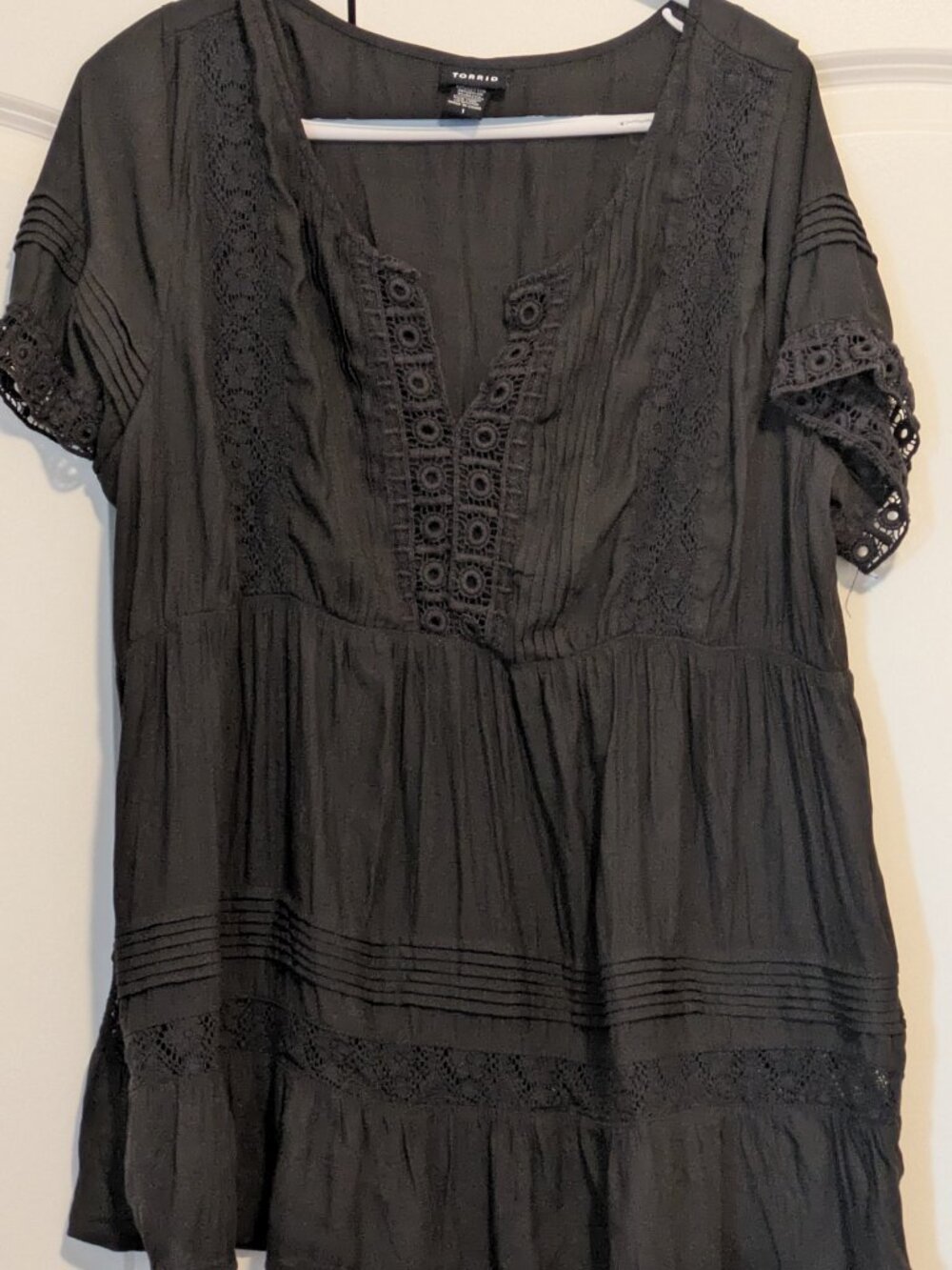 Dark Grey Short Sleeve Torrid Blouse, Size 1